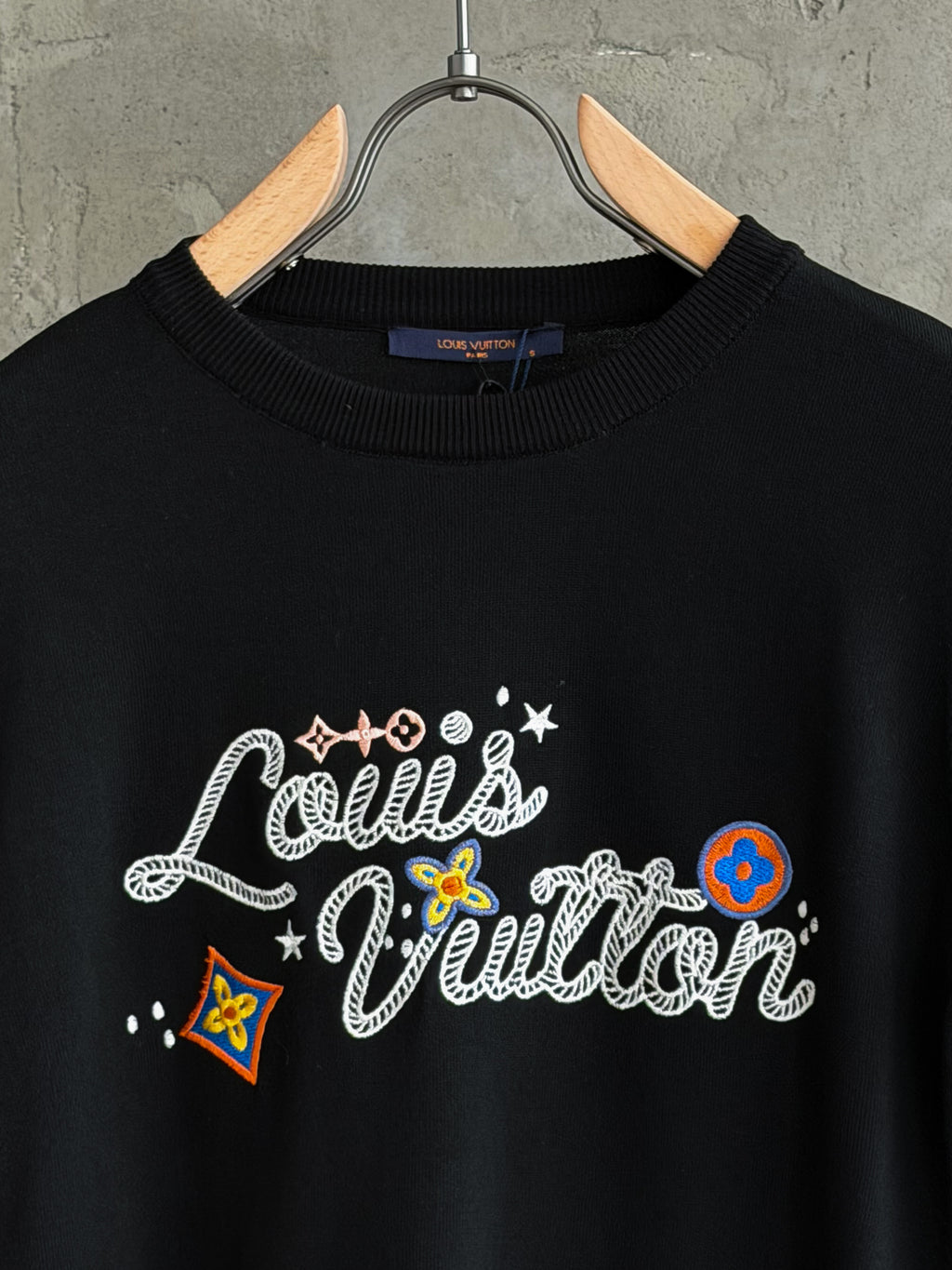 LV08 Triko Nakış siyah tshirt