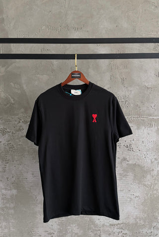 AI01 Premium kalp siyah tshirt