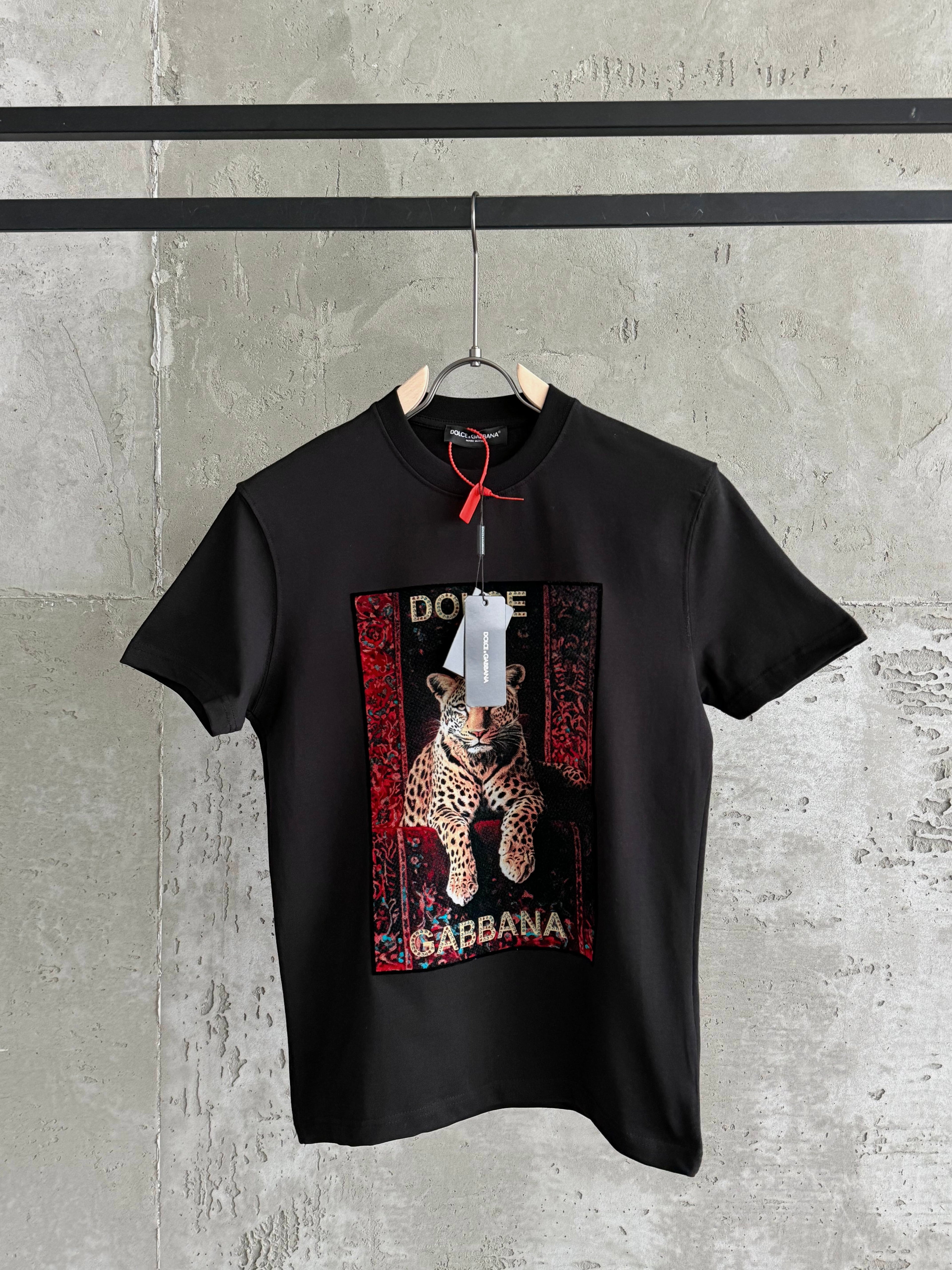 DG01 Leopar siyah tshirt