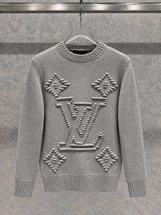 LV05 Yüksek Nakış Gri Kazak