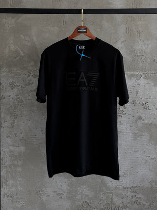 EA02 yüksek baskı siyah tshirt