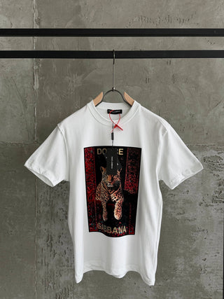DG01 Leopar beyaz tshirt