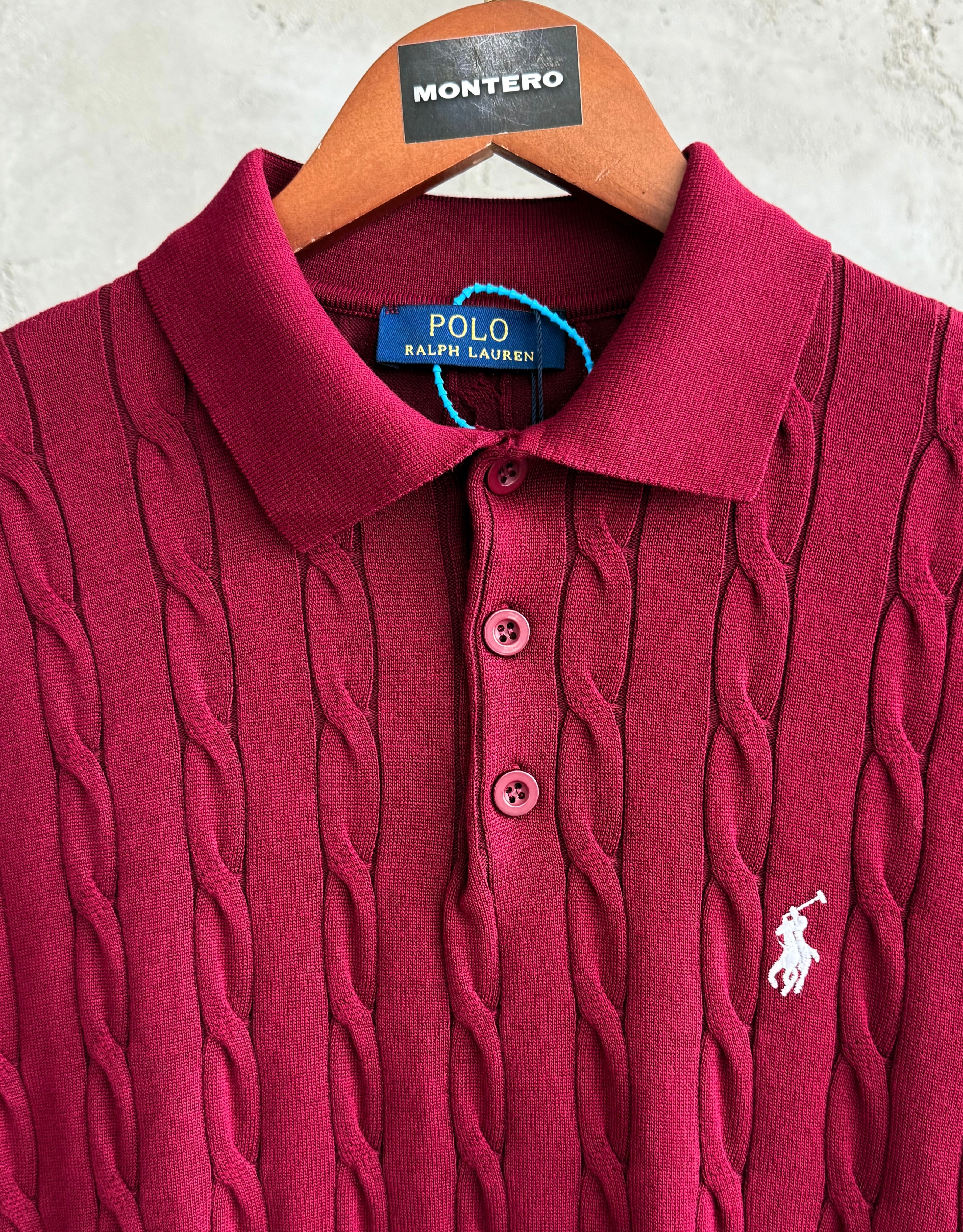 US01 Polo yaka triko bordo