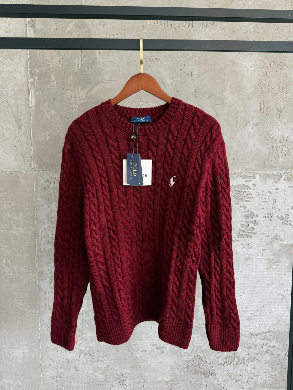 US01 Saç Örgü Kazak Bordo